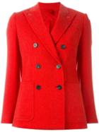 Max Mara Double Breasted Jacket, Women's, Size: 40, Red, Polyester/viscose/virgin Wool