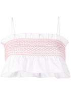 Lisa Marie Fernandez Selena Smocked Crop Top - White