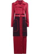 Sies Marjan Contrast Panel Trench Coat - Red