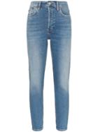 Re/done High-rise Cropped Skinny Jeans - Blue