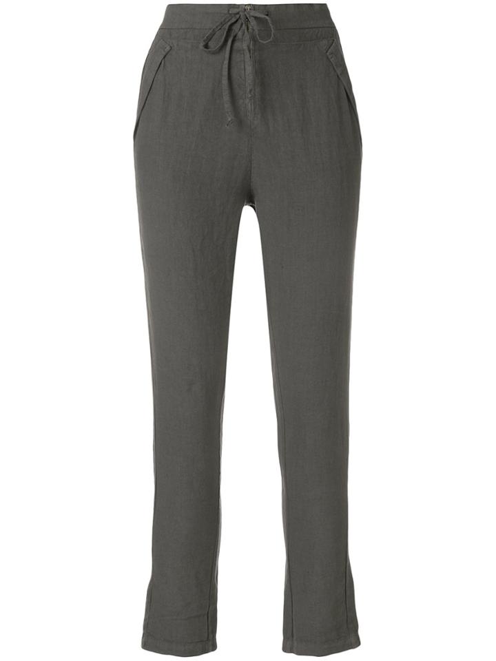 Transit Tie Waist Cropped Trousers - Grey