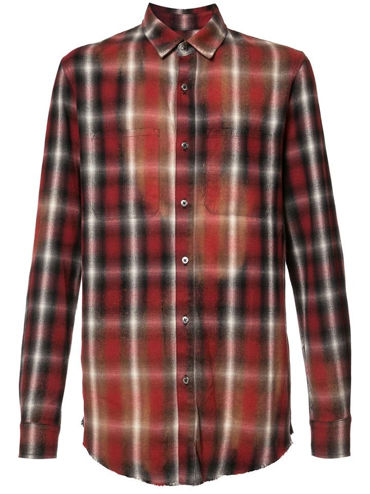 Amiri Checked Shirt, Men's, Size: Small, Red, Cotton/rayon