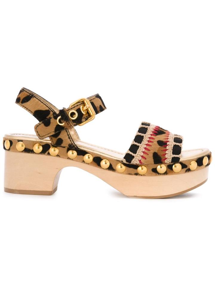 Car Shoe Leopard Print Platform Sandals