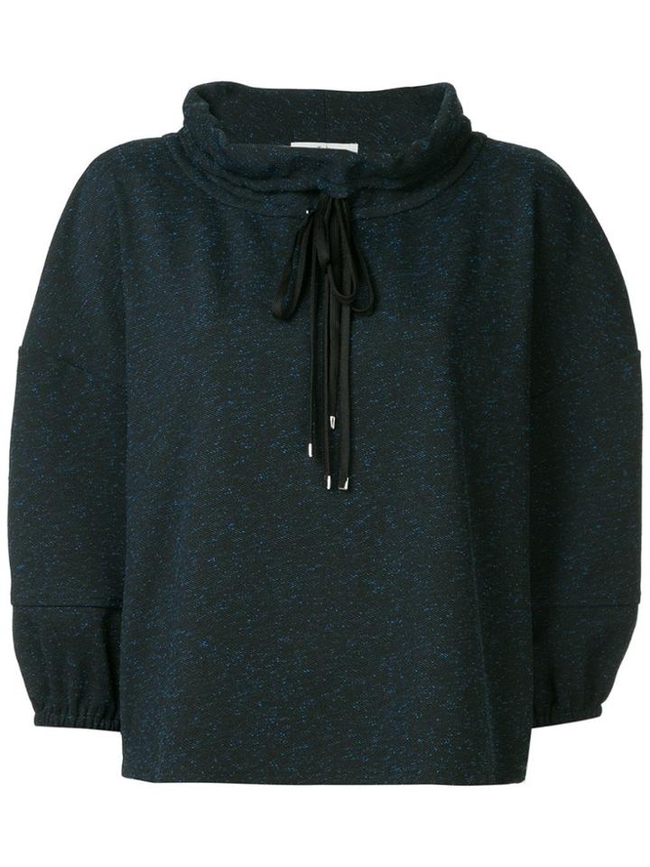 Tibi Eclipse High Neck Sweatshirt - Blue