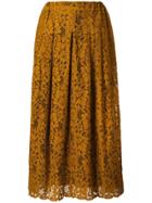 Roseanna Lace Pleated Skirt - Brown