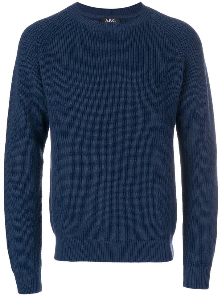 A.p.c. Ribbed Jumper - Blue