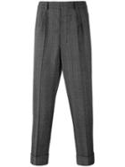 Ami Paris Pleated Carrot Fit Trousers - Grey