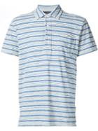Rrl Striped Polo Shirt, Men's, Size: Medium, White, Cotton
