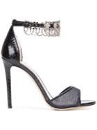 Monique Lhuillier Crystal Embellished Sandals - Black