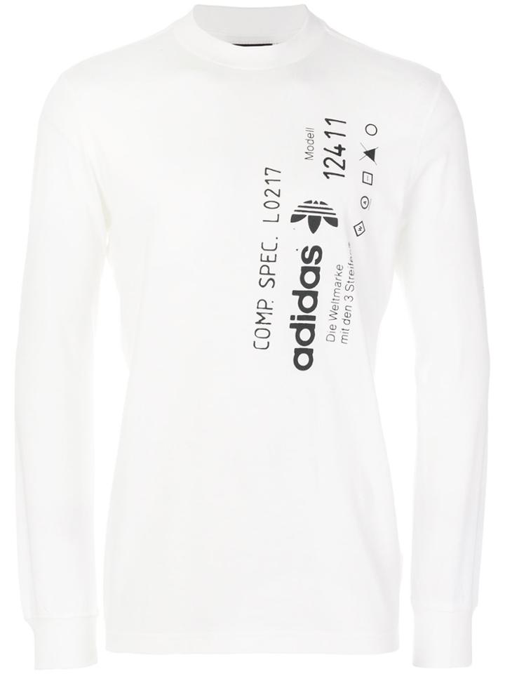 Adidas Originals By Alexander Wang Graphic Print Long Sleeve Top -