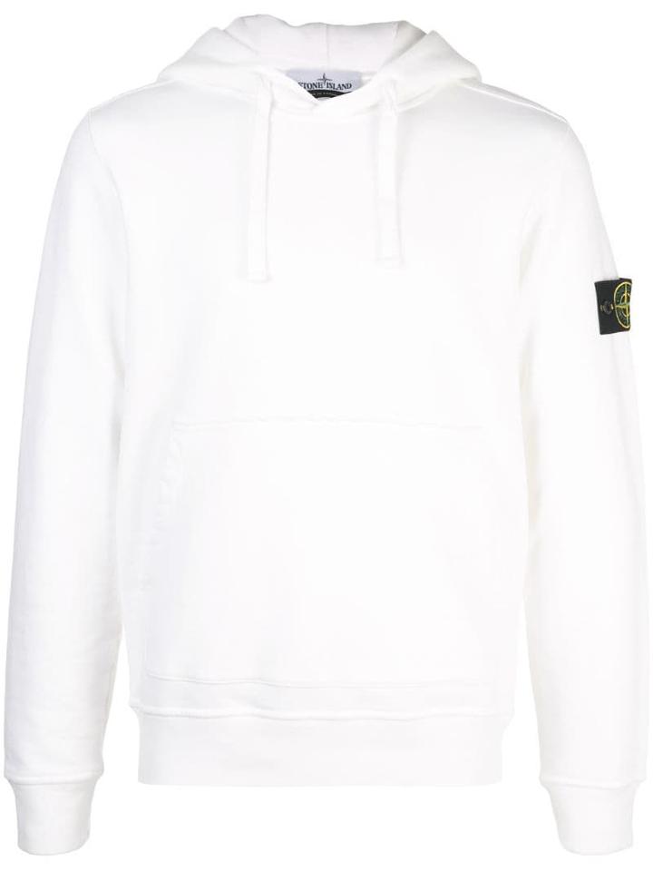 Stone Island Compass Badge Hoodie - White