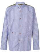 Junya Watanabe Man Stripe Panelled Shirt - Blue