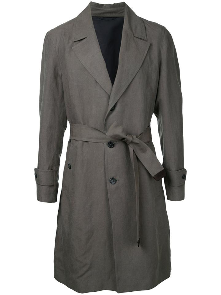 Cerruti 1881 Belted Trench Coat - Green