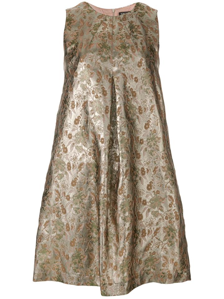 Twin-set Metallic Floral Dress - Pink & Purple
