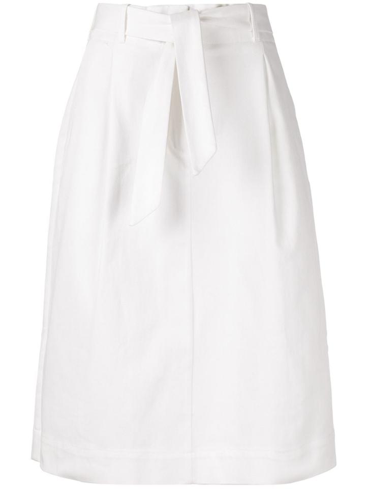 Ymc Belted A-line Midi Skirt - White