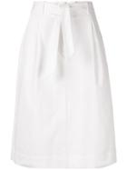 Ymc Belted A-line Midi Skirt - White