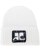 Courrèges - Logo Patch Beanie - Women - Cotton/polyurethane/merino - One Size, White, Cotton/polyurethane/merino