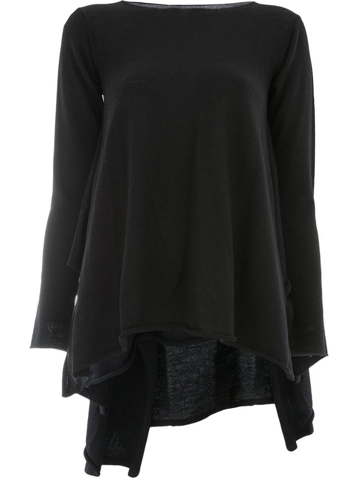 Yohji Yamamoto Draped Asymmetric Sweater - Black