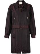 Chanel Pre-owned Belted Zip-up Coat - Brown
