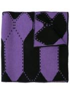 Oloapitreps Striped Knitted Scarf - Purple