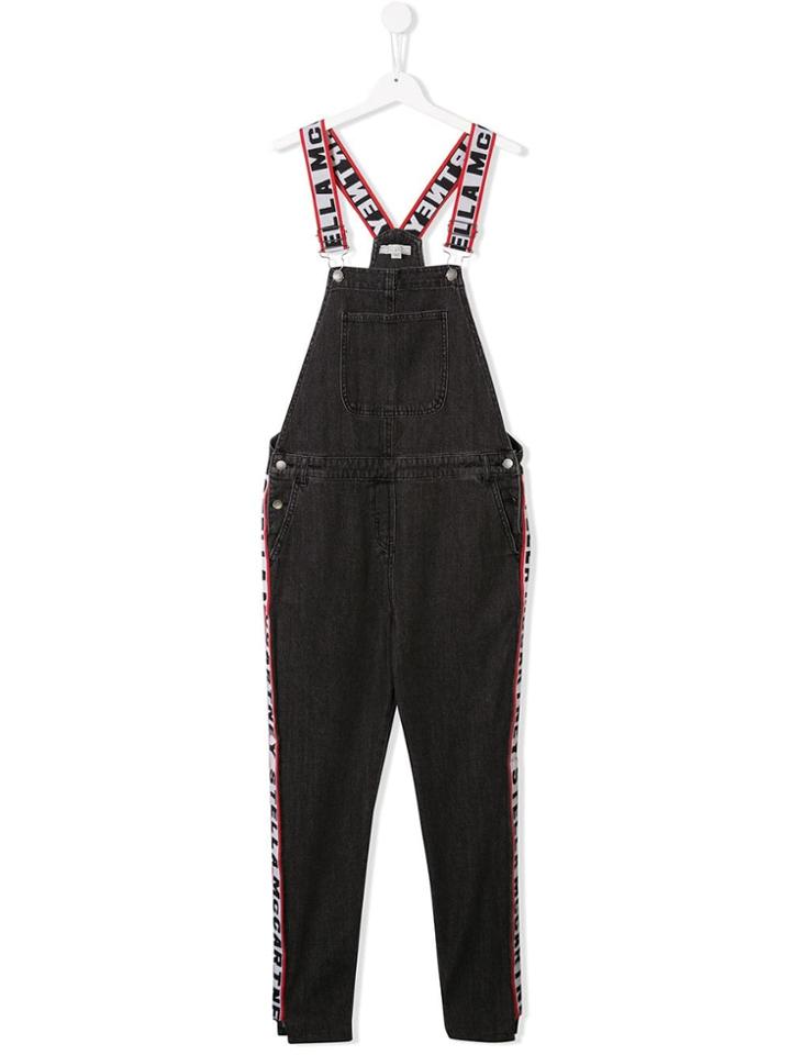 Stella Mccartney Kids Teen Logo Strap Dungarees - Grey