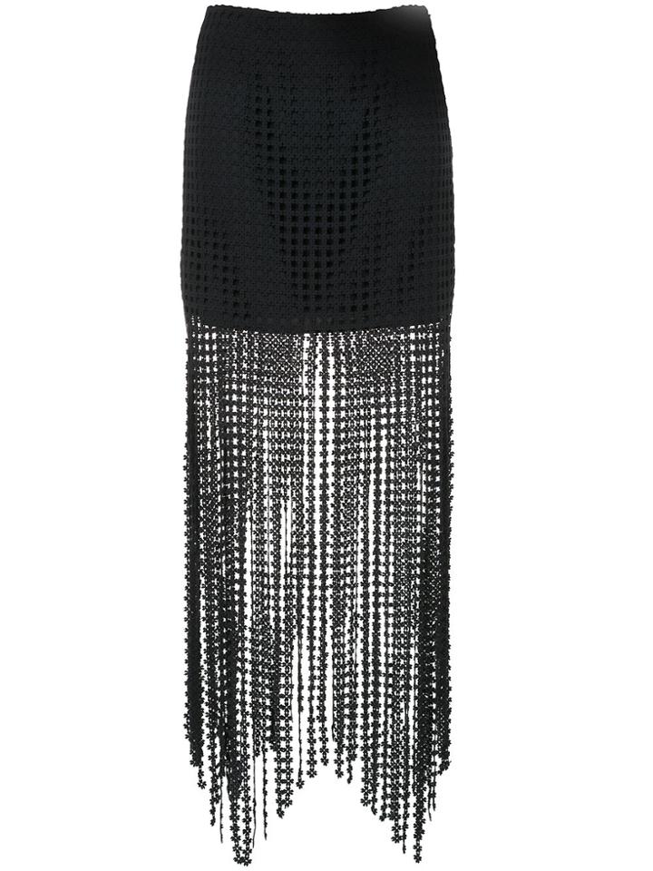 Goen.j Lace Fringe Maxi Skirt - Blue