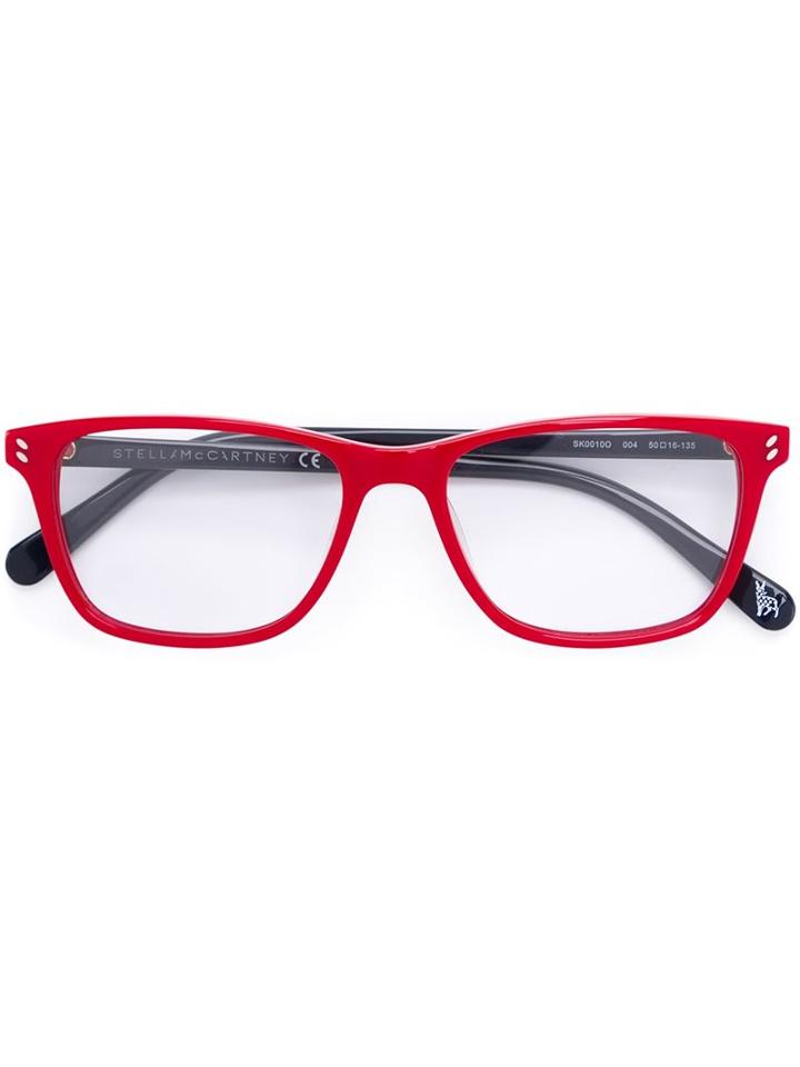 Stella Mccartney Kids Square Frame Glasses, Red