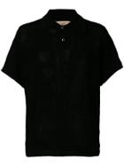 Maison Flaneur Knitted Polo Shirt - Black