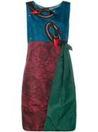 Prada Vintage Swan Panelled Short Dress - Red