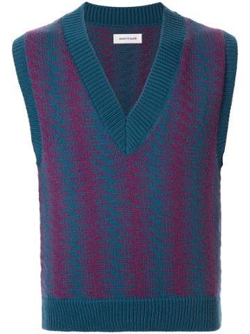 Ernest W. Baker Zig-zag Knit Sweater Vest - Blue