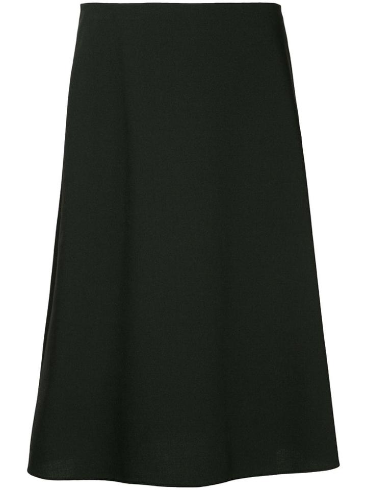 Jil Sander Navy A-line Midi Skirt - Blue