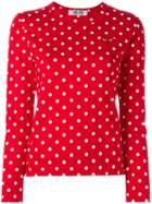 Comme Des Garçons Play Polka Dot Longsleeved T-shirt, Women's, Size: Xs, Red, Cotton