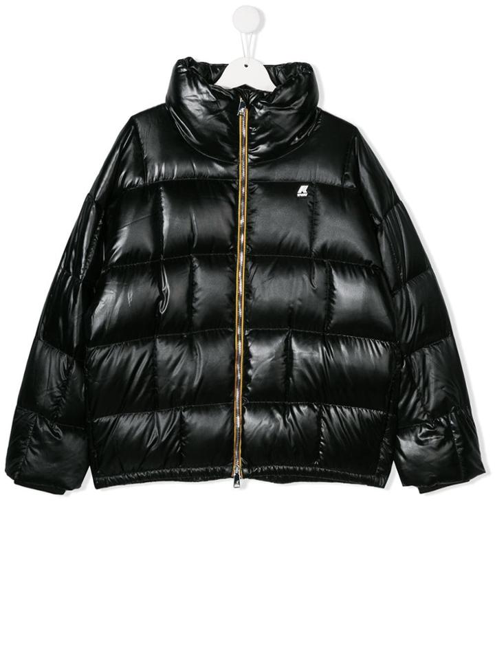 K Way Kids Teen Zipped Padded Jacket - Black