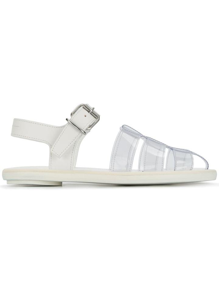 Mm6 Maison Margiela Transparent Pool Sandals - White