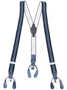 Tagliatore - Striped Braces - Men - Elastodiene/polyester - One Size, Blue, Elastodiene/polyester