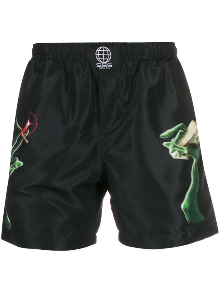 Sss World Corp Alien Hand Print Swim - Black