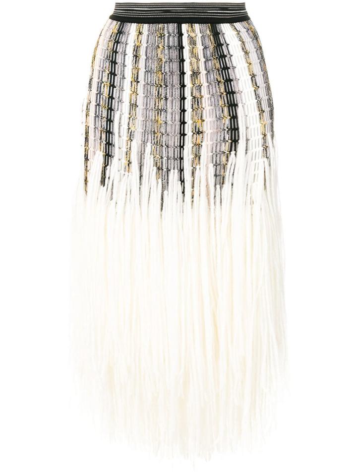 Missoni Knitted Full Skirt - White