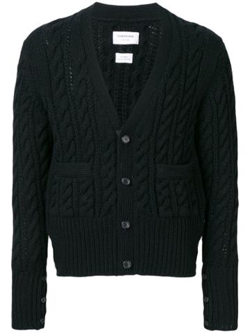 Thom Browne Aran Cable Cashmere Cardigan - Black