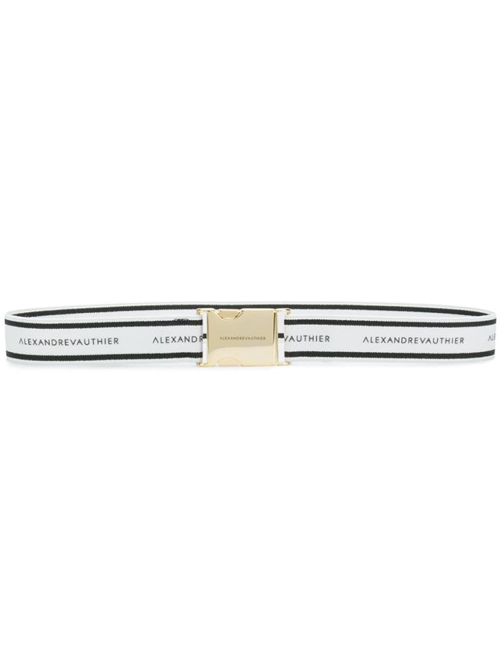 Alexandre Vauthier Logo Print Belt - White