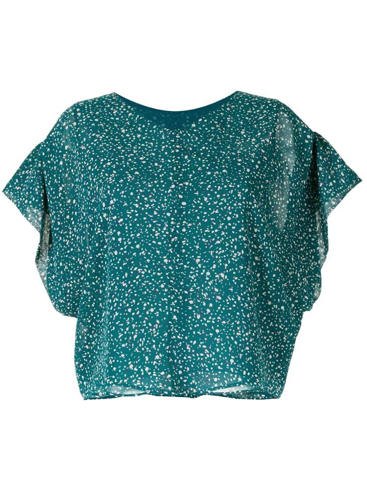 Tomorrowland Printed Short-sleeved Blouse - Blue