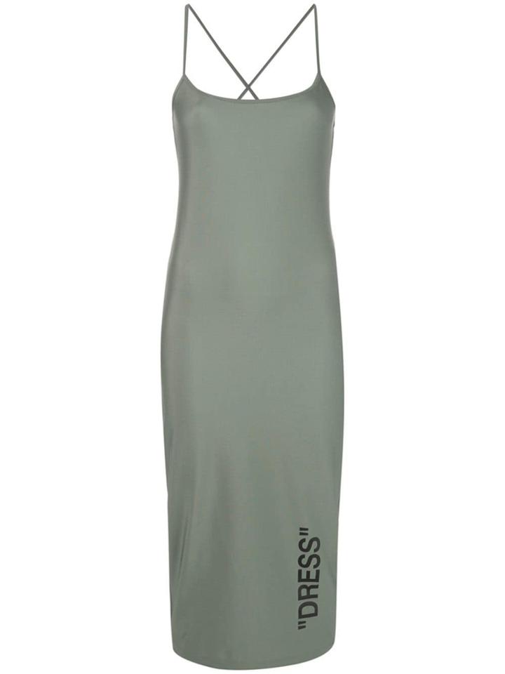 Off-white Long Slip Dress - Green