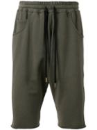 Amen Drawstring Track Shorts, Men's, Size: 46, Green, Cotton