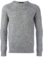 Roberto Collina Classic Sweater, Men's, Size: 50, Grey, Nylon/wool/merino