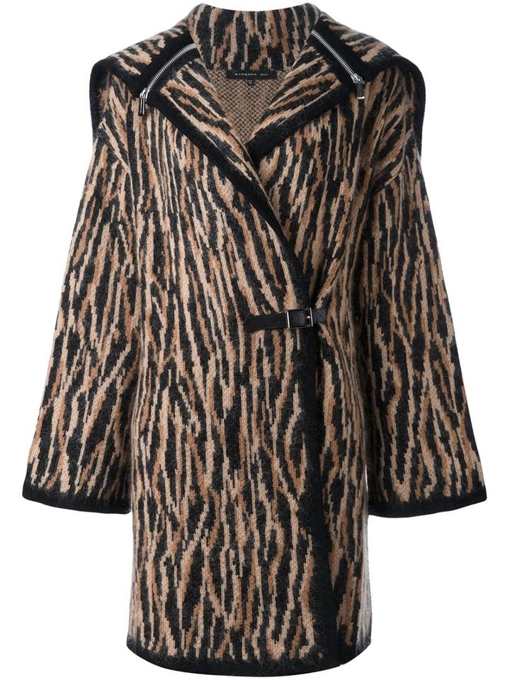 Barbara Bui Knitted Hooded Coat, Women's, Size: 2, Brown, Acrylic/nylon/mohair/wool