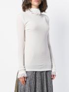 Philosophy Di Lorenzo Serafini Ribbed Lace Detail Sweater - White