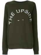 The Upside Skull Logo Embroidered Sweater - Green