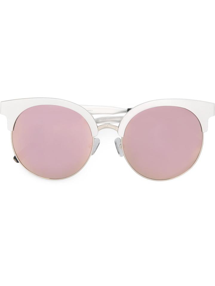 Matthew Williamson Cat Eye Mirrored Sunglasses - Metallic