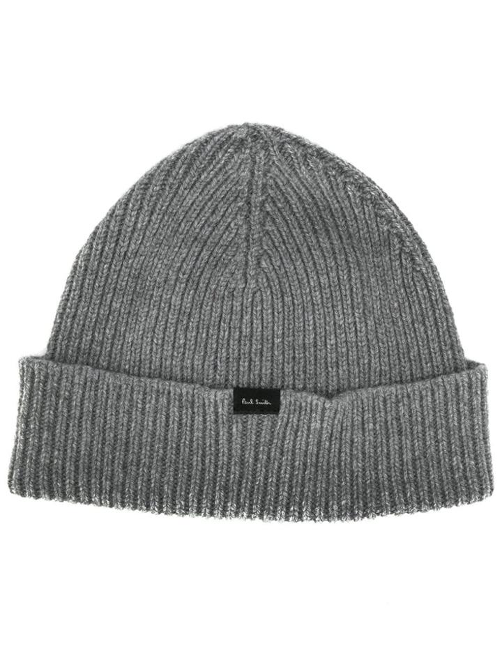 Paul Smith Ribbed Knit Beanie - Grey