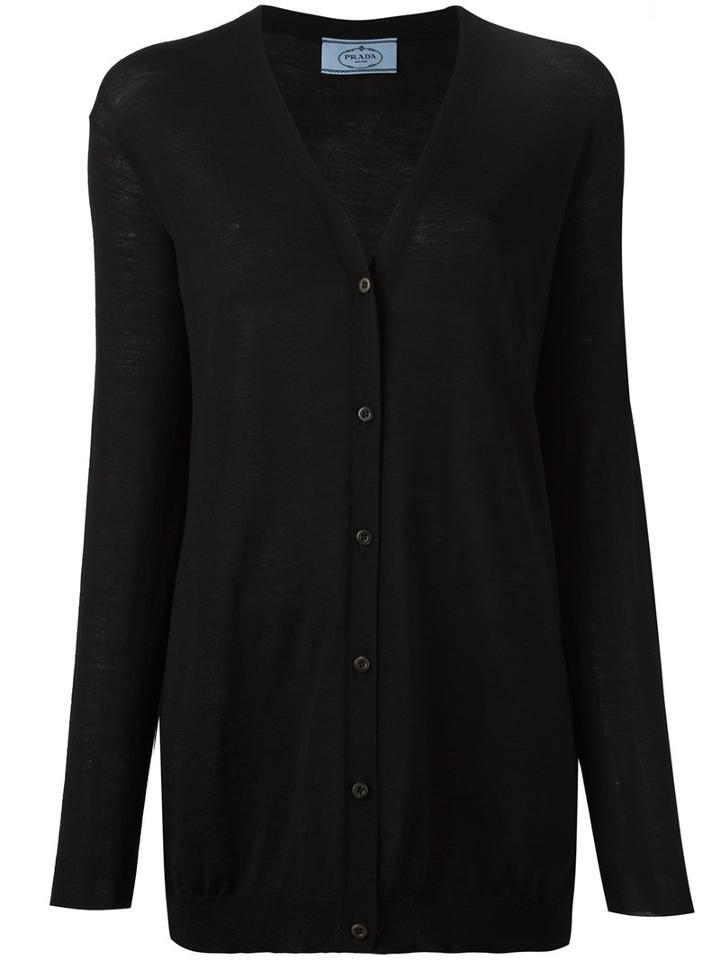 Prada - Lana Cardigan - Women - Virgin Wool - 46, Women's, Black, Virgin Wool