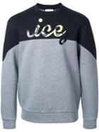 Iceberg Logo Print Sweatshirt, Men's, Size: Large, Grey, Polyester/viscose